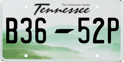 TN license plate B3652P