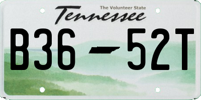 TN license plate B3652T
