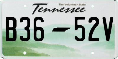 TN license plate B3652V