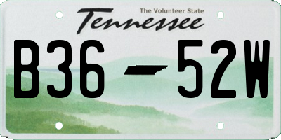 TN license plate B3652W