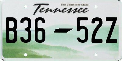 TN license plate B3652Z
