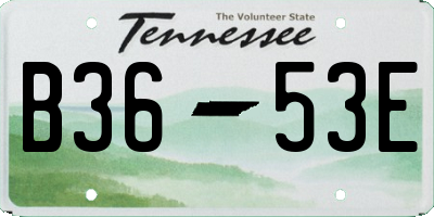 TN license plate B3653E