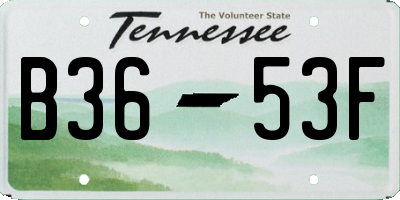 TN license plate B3653F