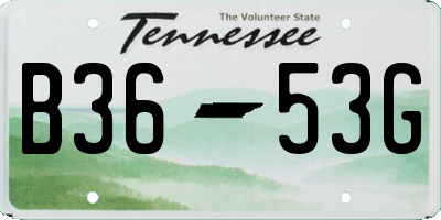 TN license plate B3653G