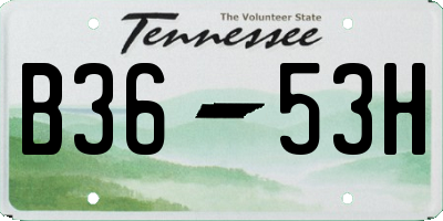 TN license plate B3653H