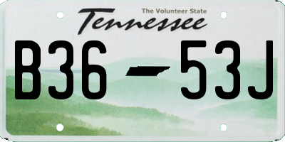 TN license plate B3653J