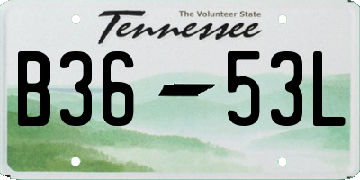 TN license plate B3653L