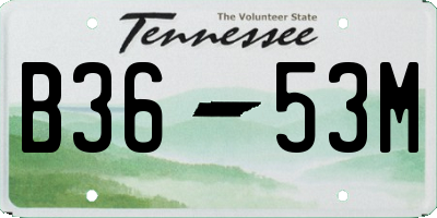 TN license plate B3653M