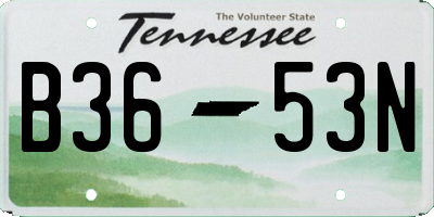 TN license plate B3653N