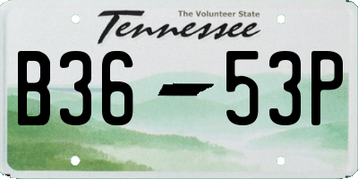 TN license plate B3653P