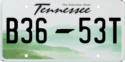 TN license plate B3653T