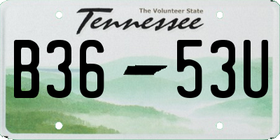 TN license plate B3653U