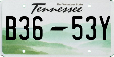 TN license plate B3653Y