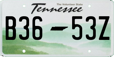 TN license plate B3653Z