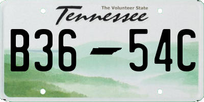 TN license plate B3654C