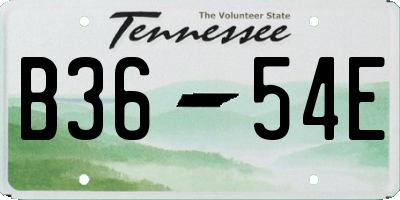 TN license plate B3654E