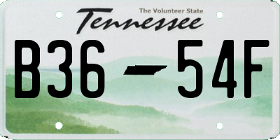 TN license plate B3654F