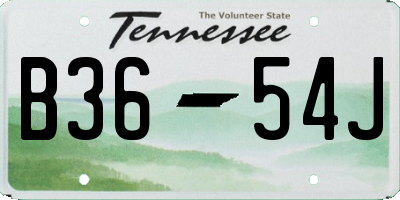 TN license plate B3654J