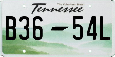 TN license plate B3654L