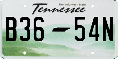 TN license plate B3654N