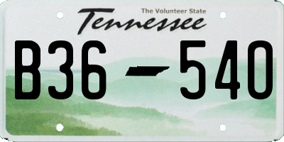 TN license plate B3654O