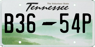 TN license plate B3654P