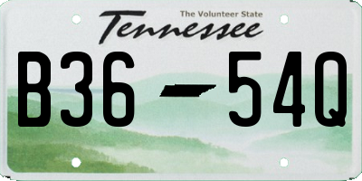 TN license plate B3654Q