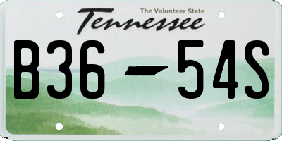 TN license plate B3654S