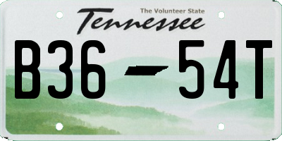 TN license plate B3654T