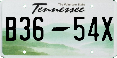 TN license plate B3654X