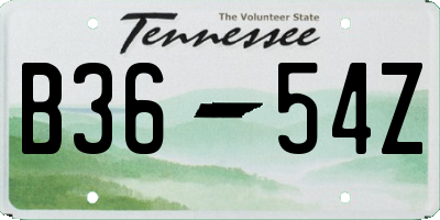 TN license plate B3654Z
