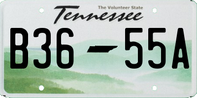 TN license plate B3655A