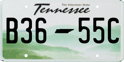 TN license plate B3655C