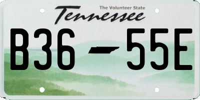 TN license plate B3655E