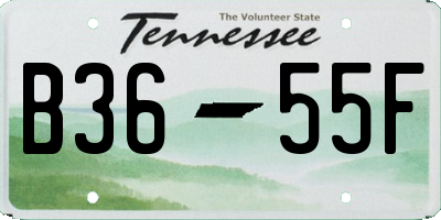 TN license plate B3655F