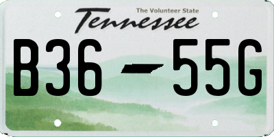 TN license plate B3655G