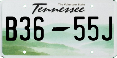 TN license plate B3655J