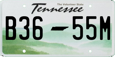TN license plate B3655M