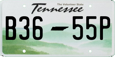 TN license plate B3655P