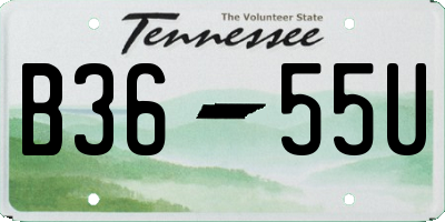 TN license plate B3655U