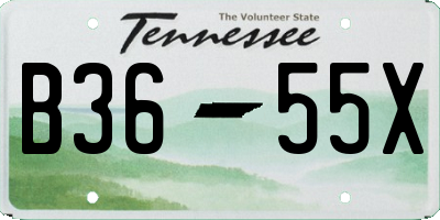 TN license plate B3655X