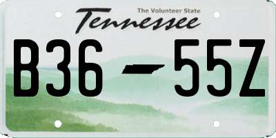 TN license plate B3655Z