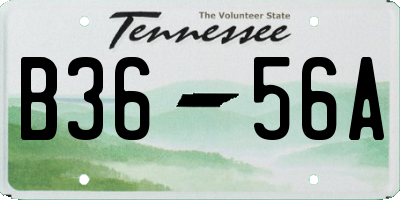 TN license plate B3656A