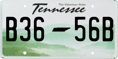 TN license plate B3656B