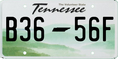 TN license plate B3656F