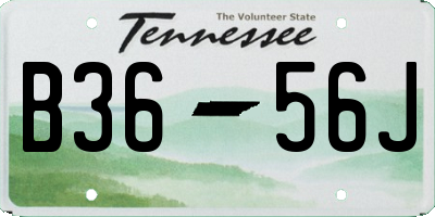 TN license plate B3656J