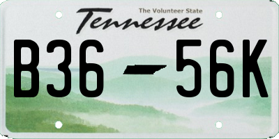 TN license plate B3656K