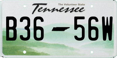TN license plate B3656W