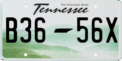 TN license plate B3656X