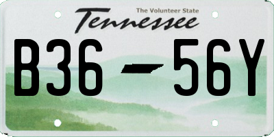 TN license plate B3656Y